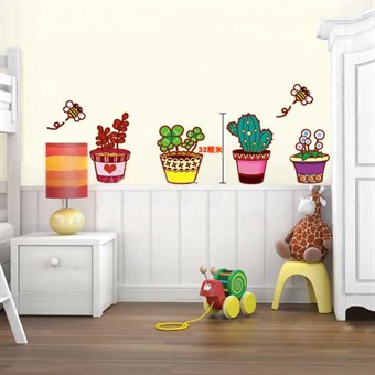 TipTop Wallstickers Potted Plant & Honeybee Pattern