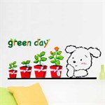 TipTop Wallstickers Green Day Cute Bear Pattern