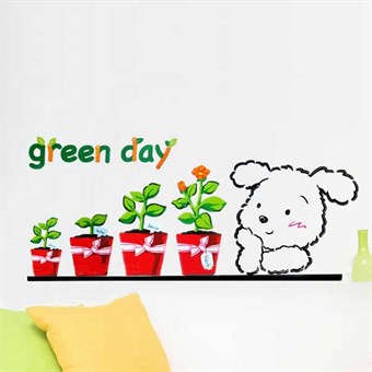 TipTop Wallstickers Green Day Cute Bear Pattern
