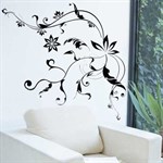 TipTop Wallstickers Black Flowers Spread Pattern