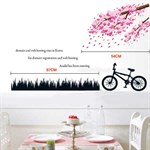TipTop Wallstickers Bike & Grass & Flower Tree Pattern