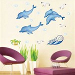 TipTop Wallstickers Sea spray Dolphins Pattern