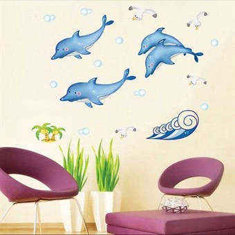 TipTop Wallstickers Sea spray Dolphins Pattern