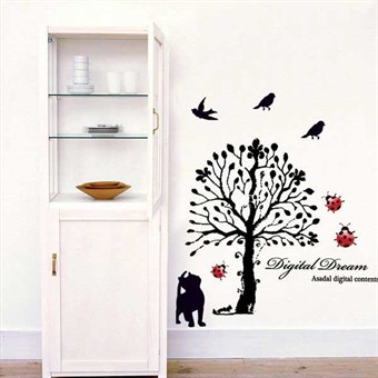 TipTop Wall Stickers (Bird Cat & Tree)