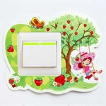 TipTop Wallstickers 17x21cm Cute Girl Play on the Swings Pattern Night Light Switch Sticker