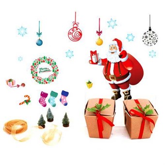 TipTop Wallstickers Lovely Santa Claus Christmas Style Removable PVC Decals Room