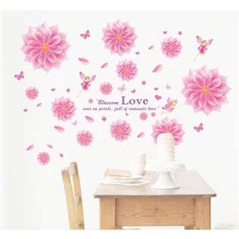 TipTop Wallstickers Pink Flowers Pattern