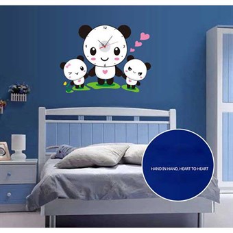 TipTop Wallstickers Panda Family Clock Pattern