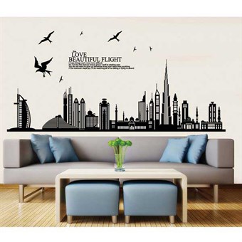 TipTop Wallstickers Building & Birds Pattern