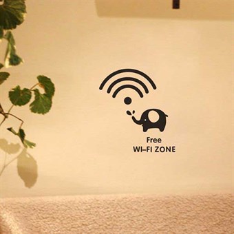 TipTop Wallstickers Cute Elephant WIFI Sign Pattern