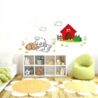 TipTop Wallstickers Cute Cartoon Dog & House Pattern