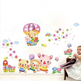 TipTop Wallstickers Cute Cartoon Animals Pattern