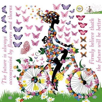 TipTop Wallstickers Pretty Butterfies Flowers Gril Pattern