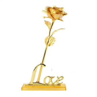 Gold rose w / Love Table holder