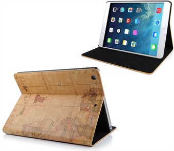 Worldmap Look Case - iPad Air 1 (Brown)