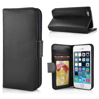 iPhone 5 / 5S / SE Black Classic Credit Card Case - Black