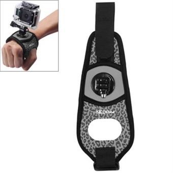 Leopard 360 Degree Rotating Wrist Strap - Black
