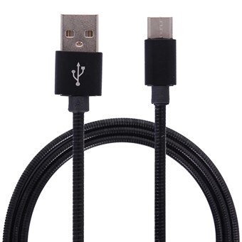 Metal cable USB Type C 3.1 to USB Type A 2.0 / 1m - Black