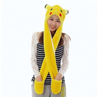 Pokémon Pikachu plush cap with mitts