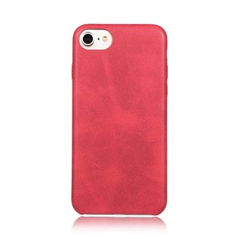 Leather Look Silicone Cover for iPhone 7 / iPhone 8 - Red