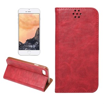 Smooth Leather Case for iPhone 7 / iPhone 8 - Red