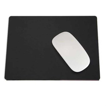 Aluminum mouse pad with silicone base 24x18 cm - Black