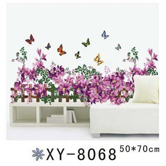 TipTop Wallstickers Butterflies and Flowers on the Fence