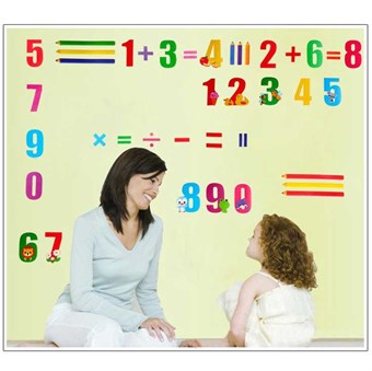 TipTop Wallstickers Colorized Cartoon Numbers Design Removable