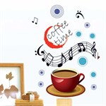 TipTop Wallstickers Romantic Music & Coffee Pattern