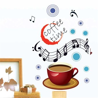 TipTop Wallstickers Romantic Music & Coffee Pattern