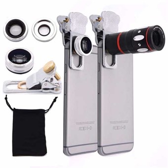 4 in 1 Clip Camera Lens Kit for Smartphone / Tablet