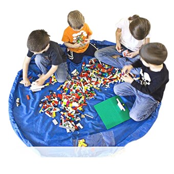 Play rug 150 cm / Storage bag - Blue