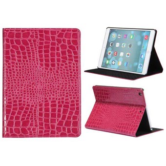 Crocodile iPad Air 1 Leather Case (Magenta)