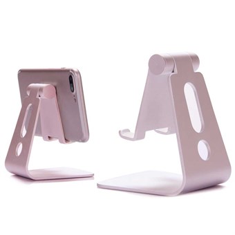 Universal Aluminum Holder for Smartphone / Mini Tablet - Pink Gold