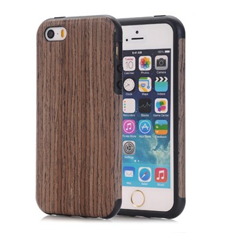 Premium wood look cover in silicone 5 / 5S / SE brown