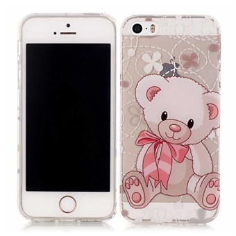 Summer time silicone cover transparent M. patterns 5 / 5S / SE pink bear
