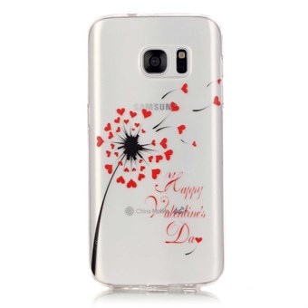 Stylish transparent Samsung Galaxy S7 Edge silicone cover Heart Dandelion