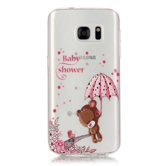 Stylish transparent Samsung Galaxy S7 Edge silicone cover Umbrella Bear