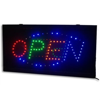 Sign with light - Open
