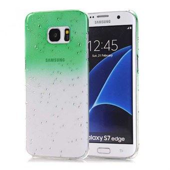 Trendy water drops plastic cover for Galaxy S7 Edge green