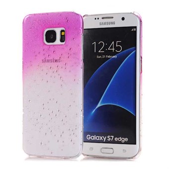 Trendy water drops plastic cover for Galaxy S7 Edge purple