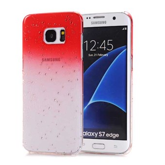 Trendy water drops plastic cover for Galaxy S7 Edge red