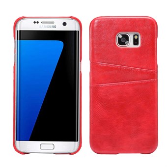 Smarty Leather Cover for Samsung Galaxy S7 Edge - Red