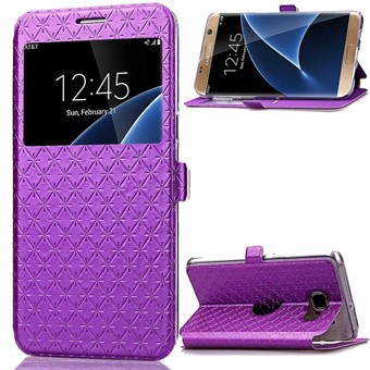 Smart window flip case Galaxy S7 Edge purple