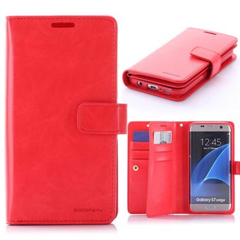 Multi Mercy leather case M. Credit card Galaxy S7 Edge Bright red