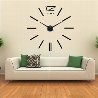 Modern 120x120 cm wall clock in art deco style black