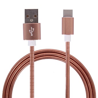 Metal cable USB Type C 3.1 for USB Type A 2.0 / 1m - Pink gold