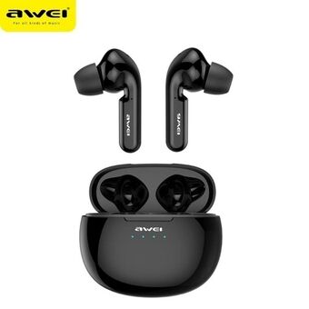 AWEI Bluetooth 5.0 T15 TWS headphones + docking station Black / Black