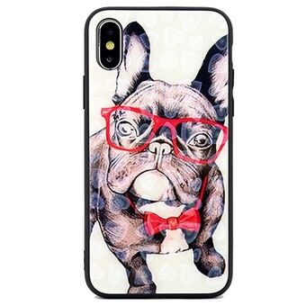 Hearts Glass iPhone X / Xs case design 4 (dog)