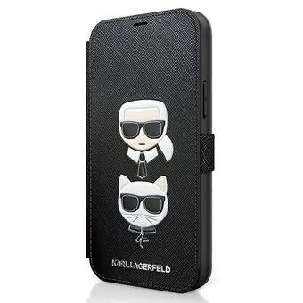Karl Lagerfeld KLFLBKP12SSAKICKCBK iPhone 12 mini 5.4 "black / black book Saffiano Karl & Choupette